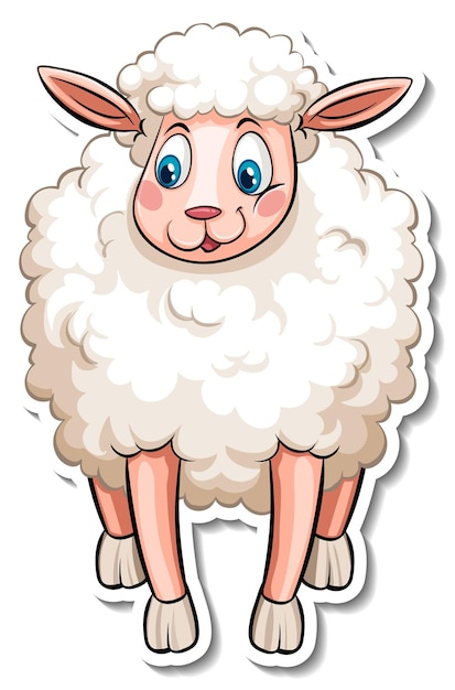 Free vector a sheep farm animal cartoon sticker