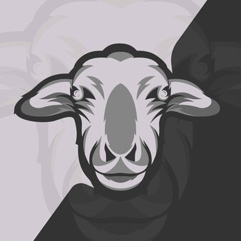 Sheep head mascot vector illustration