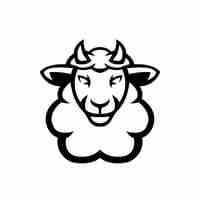 Бесплатное векторное изображение Иллюстрация дизайна логотипа овцы простой талисман