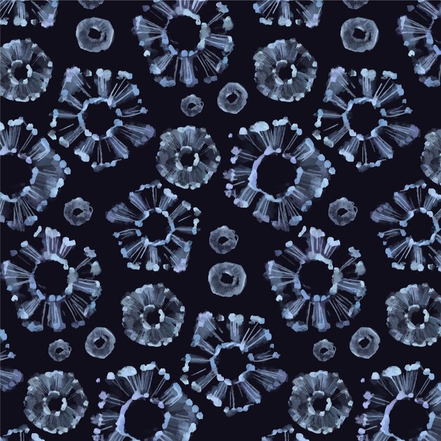 Shibori hand made pattern watercolor