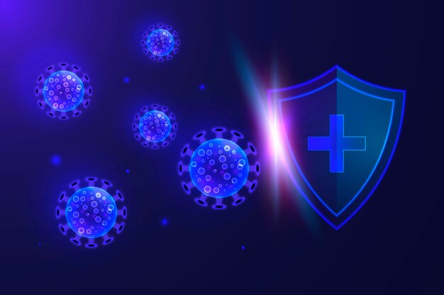 Shield and coronavirus background