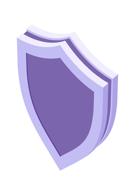 Free vector shield isometric icon isolated vector illustration, protection and safety symbol