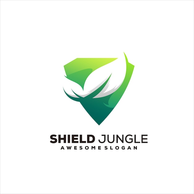 Shield leaf gradient logo