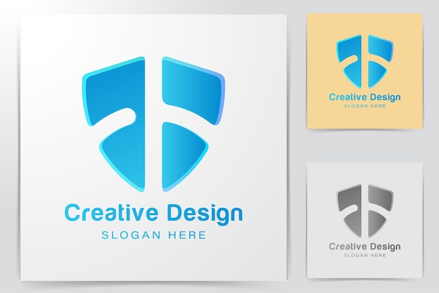 Shield logo Ideas. Inspiration logo design. Template Vector Illustration. Isolated On White Background