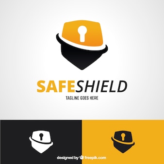 Shield logo padlock
