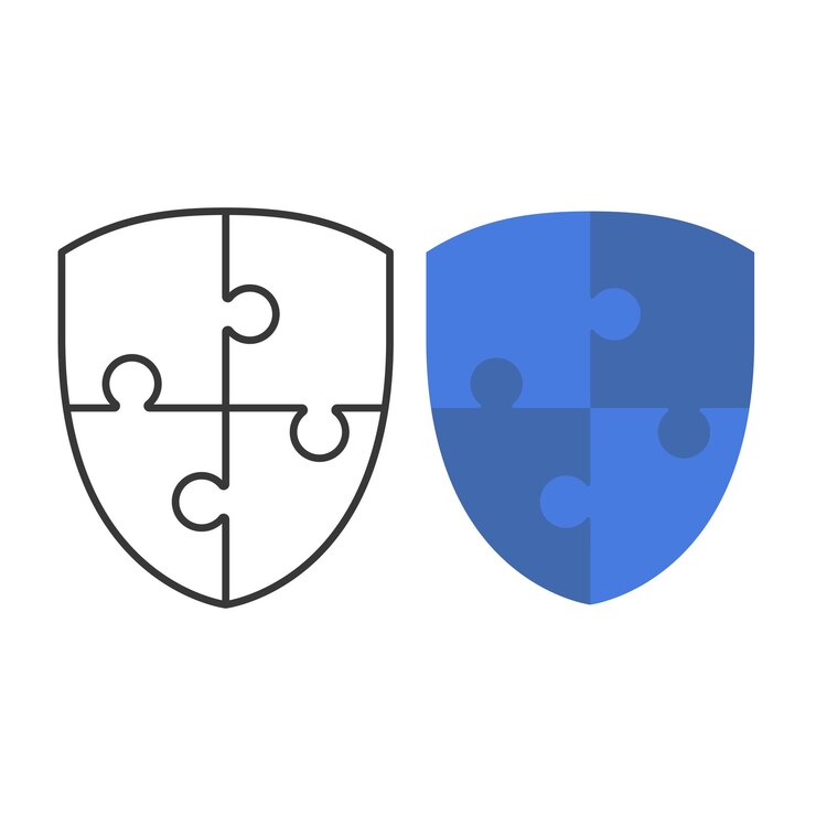 Free Vector shield puzzle set of two