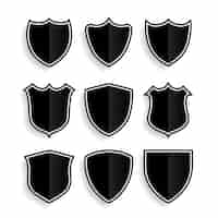 Free vector shield symbols or badges set of nine