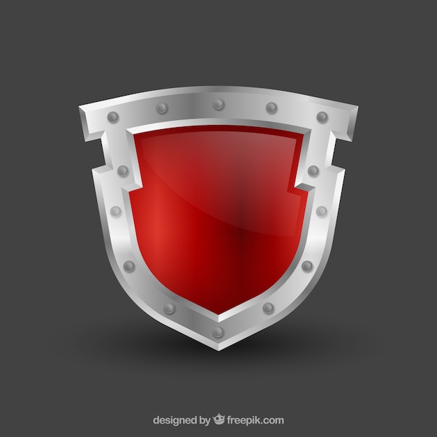 Free vector shield with silver border