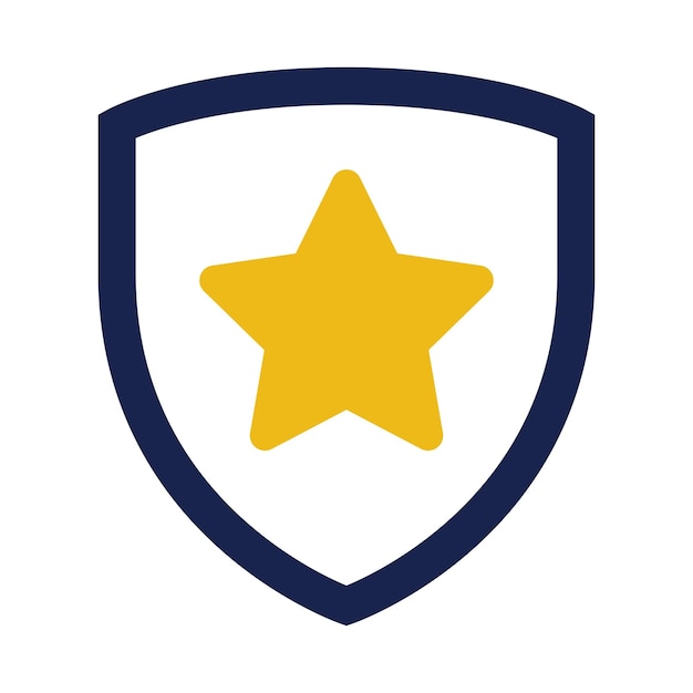 Free vector shield with star