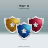 Free vector shields collection in abstract style