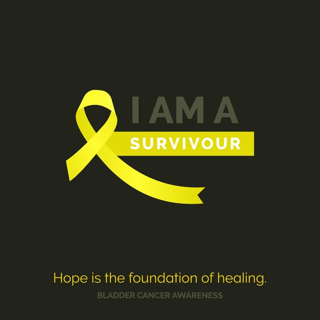 Free vector shine a light on hope bladder cancer awareness template