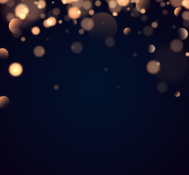 Shining bokeh isolated on transparent background golden bokeh lights with glowing particles isolated...