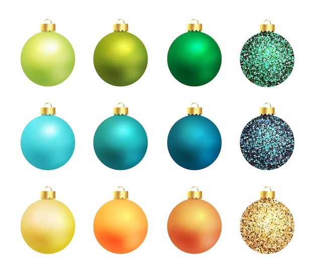 Shining christmas balls collection gradients