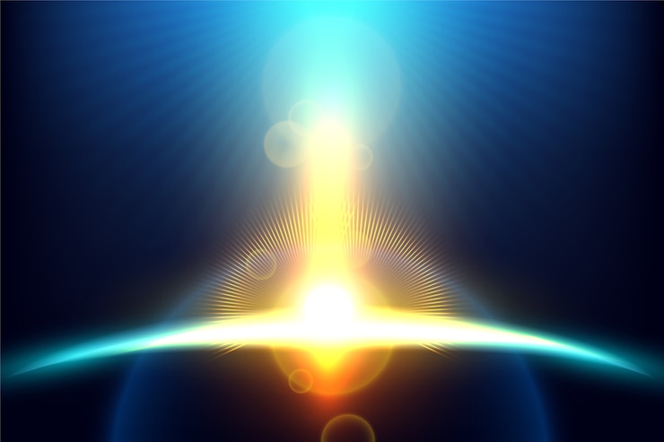 Free Vector shining earth sunrise light effect