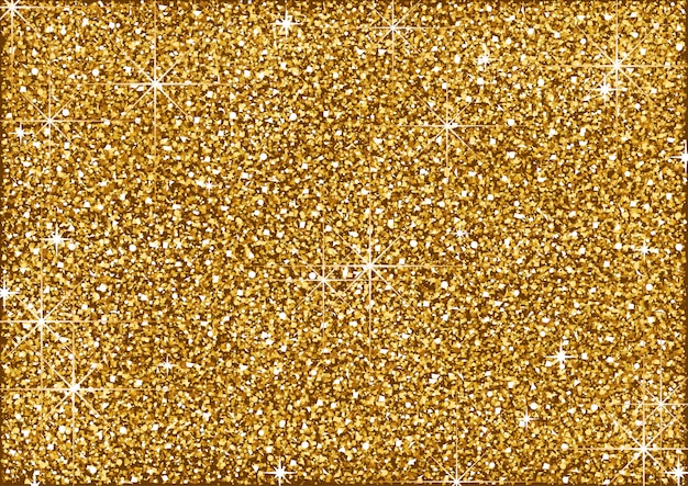 Shining golden glitter background with stars