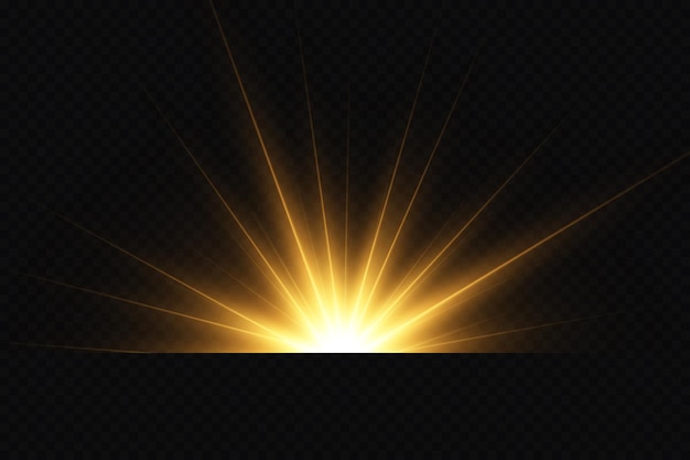 Shining golden stars light effects glare glitter explosion golden light vector illustration