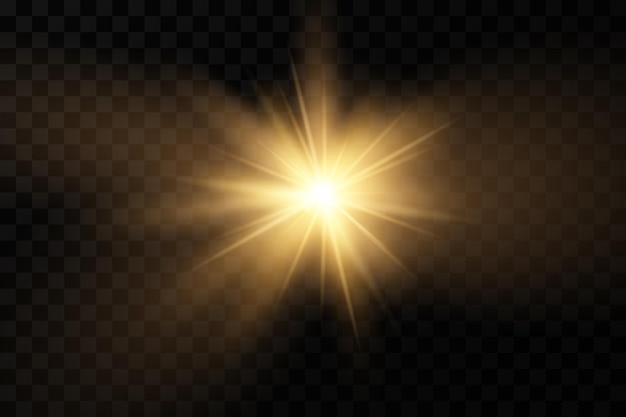 Shining golden stars light effects