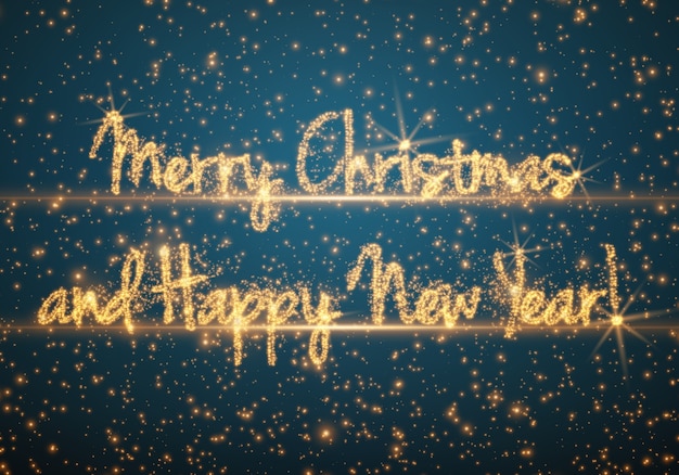 Free vector shining greeting text on colorful background with backlight and glowing particles