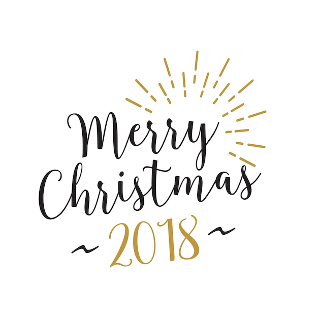 Free vector shining merry christmas lettering