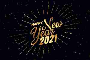 Free vector shiny 2021 happy new year golden background