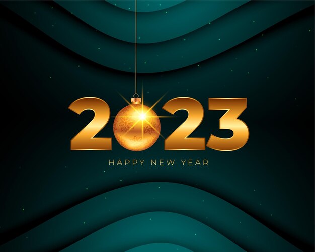 Shiny 2023 new year holiday background with 3d ball