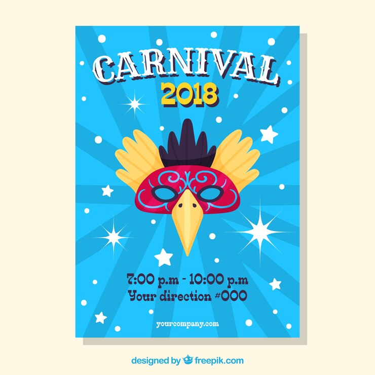 Free Vector shiny blue carnival flyer template