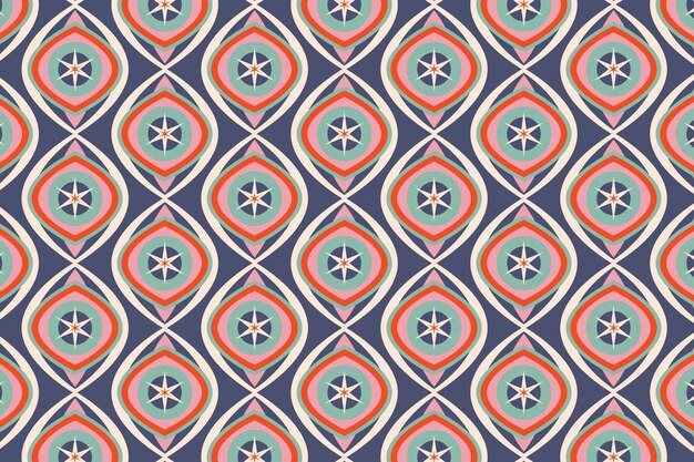 Shiny blue geometric groovy seamless pattern