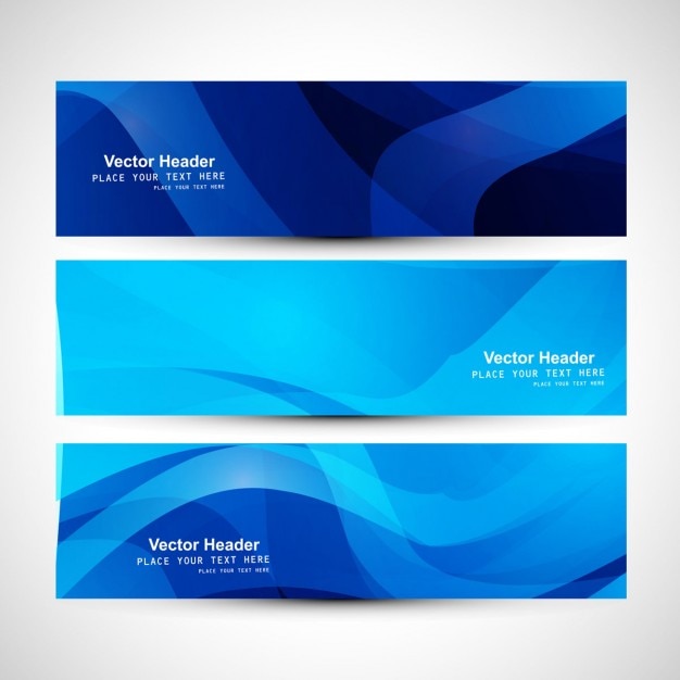 Free vector shiny blue headers