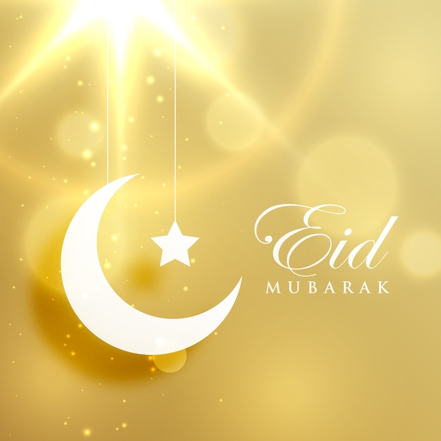 Free vector shiny bokeh eid mubarak design