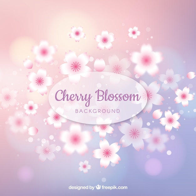 Free vector shiny cherry blossom background