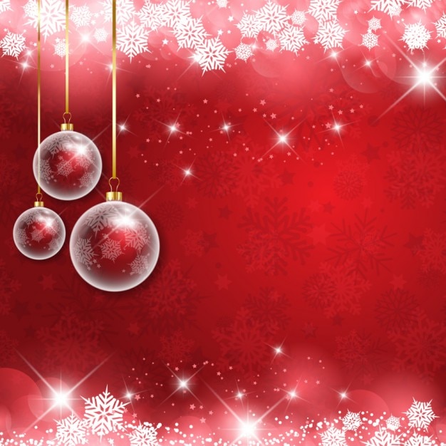 Free vector shiny christmas background with baubles