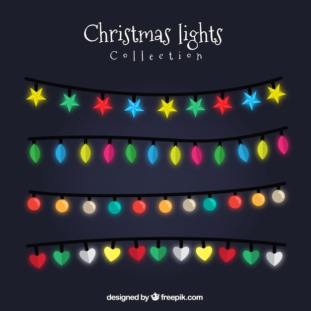 Free vector shiny christmas lights