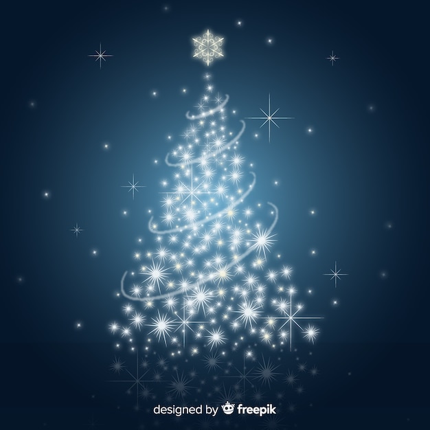 Free vector shiny christmas tree illustration