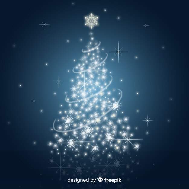 Shiny christmas tree illustration