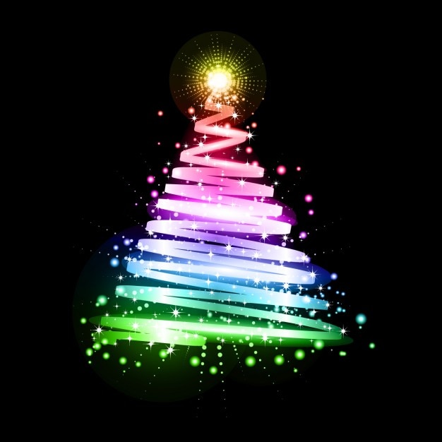Free Vector shiny colorful christmas tree