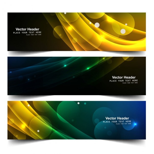 Free vector shiny colorful headers