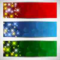 Бесплатное векторное изображение Блестящие цвета баннеры пакет