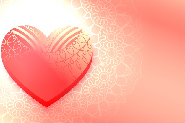 Shiny decorative heart beautiful valentine day background