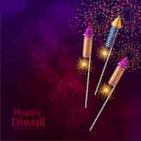 Free vector shiny diwali crackers firework celebration illustration