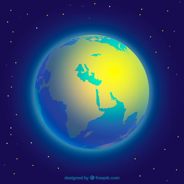 Shiny earth globe