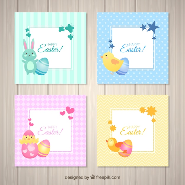 Free vector shiny easter card collection