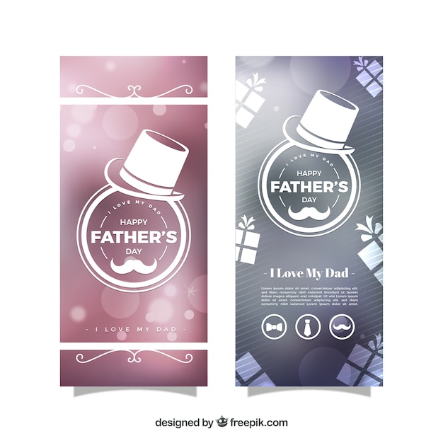 Free vector shiny fathers day banners