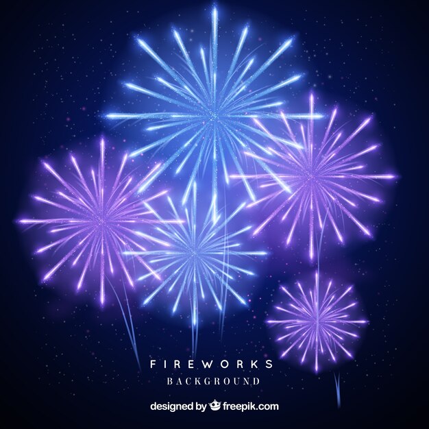 Shiny fireworks background