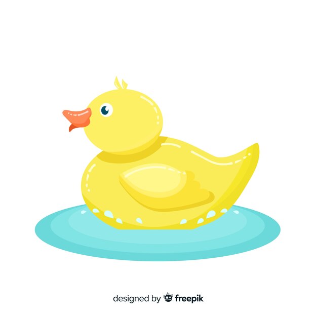 Shiny flat design yellow rubber duck