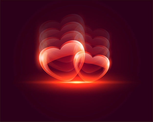 Free vector shiny glossy heart valentines day background