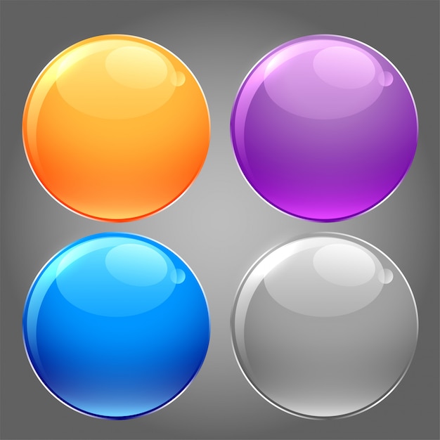 Free vector shiny glossy set of circular buttons