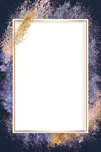 Free vector shiny gold border festive glitter frame