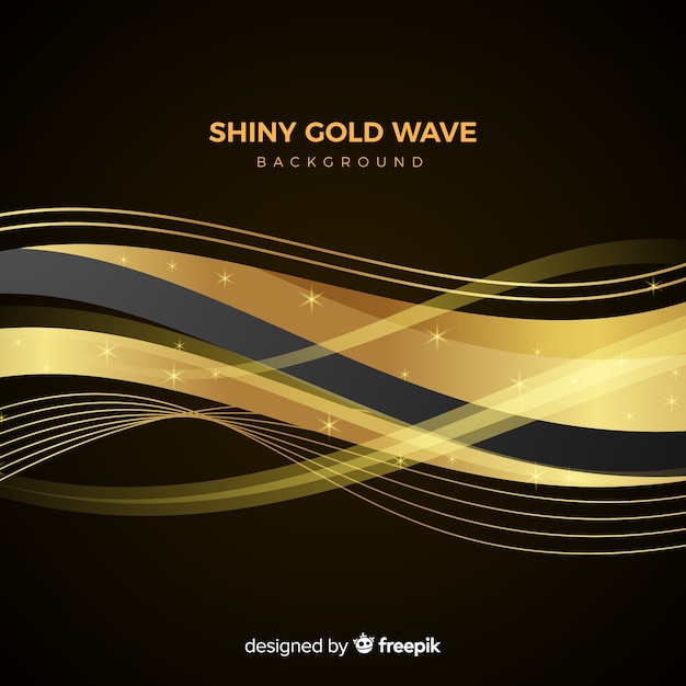 Shiny gold wave background