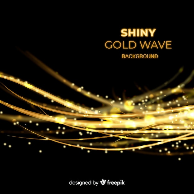 Free vector shiny gold wave background