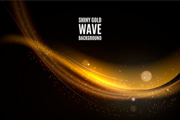 Free vector shiny gold wave background